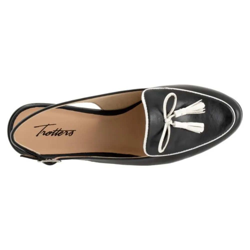 Trotters Lillie Black/White Leather Mule (Women's)