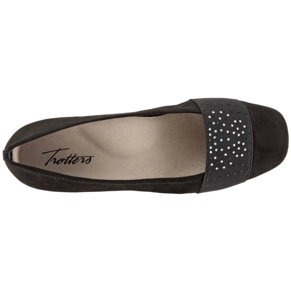 Trotters Samantha Black Micro Flat Shoe (Women's)