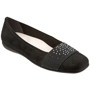 Trotters Samantha Black Micro Flat Shoe (Women's)