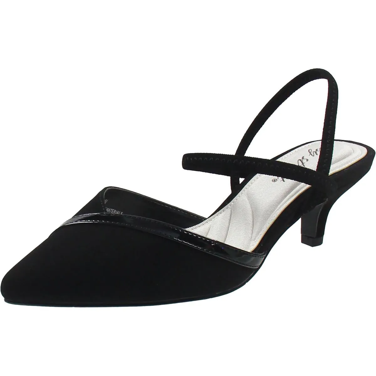UNNA Womens Faux Leather Pointed toe Kitten Heels