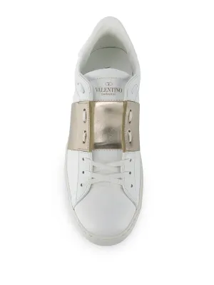 Valentino Open Low-Top Leather Sneakers