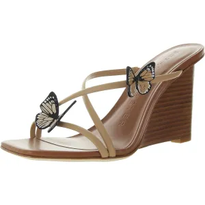 Vanessa Womens Strappy Leather Wedge Sandals