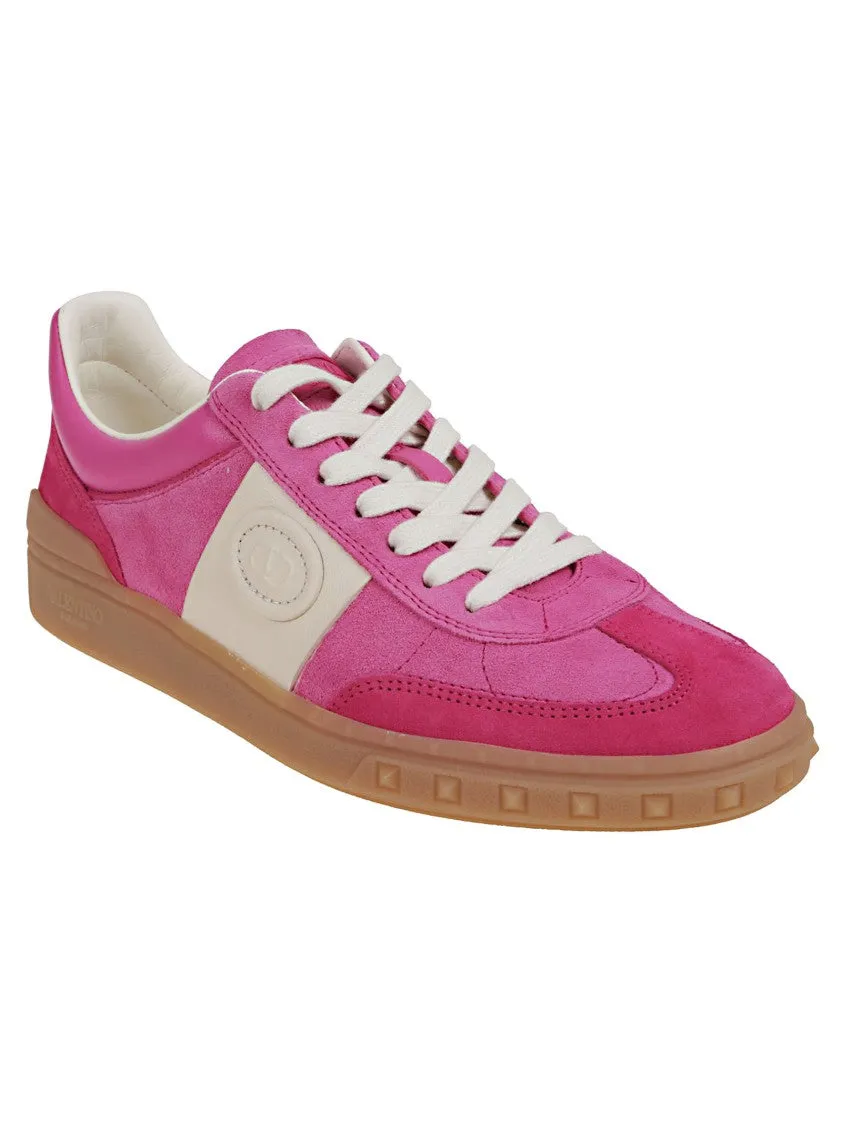 Vibrant Pink Calf Suede Sneakers