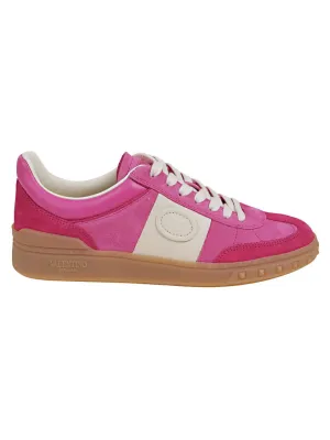 Vibrant Pink Calf Suede Sneakers