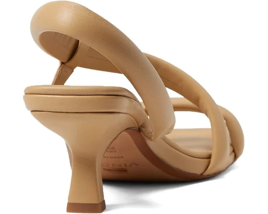 Vince Coline Sandal Women's US 7 Beige Leather Square Toe Slingback KHD1165