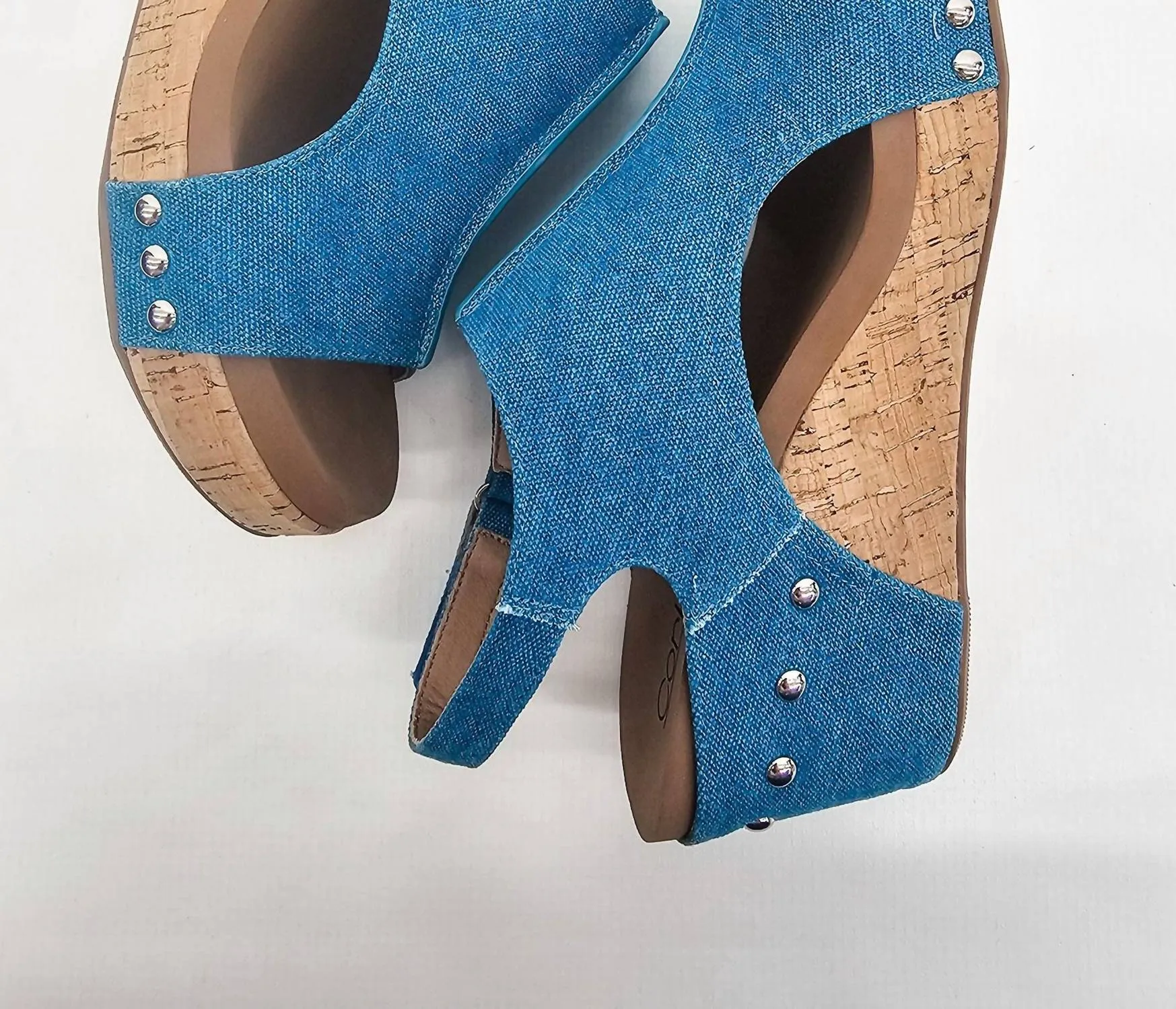 Washed Canvas Carley Wedges In Turquoise