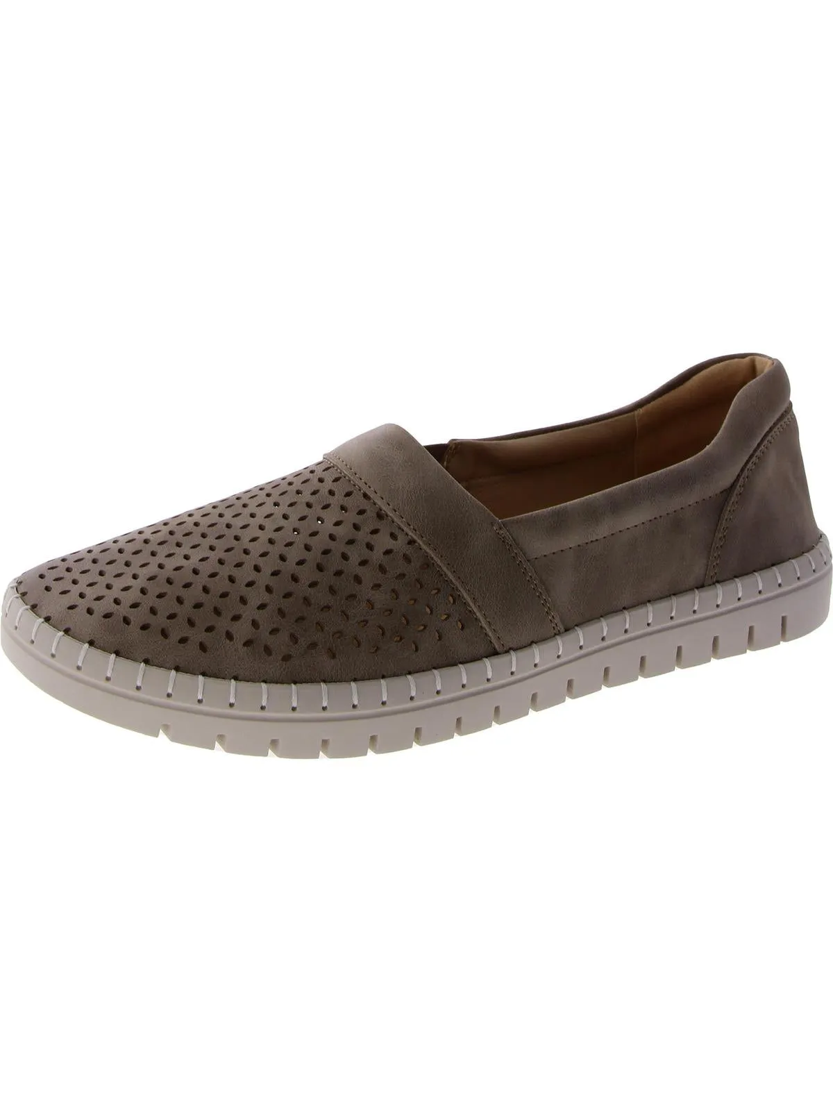 Wesleigh Womens Faux Leather Slip-On Slip-On Sneakers