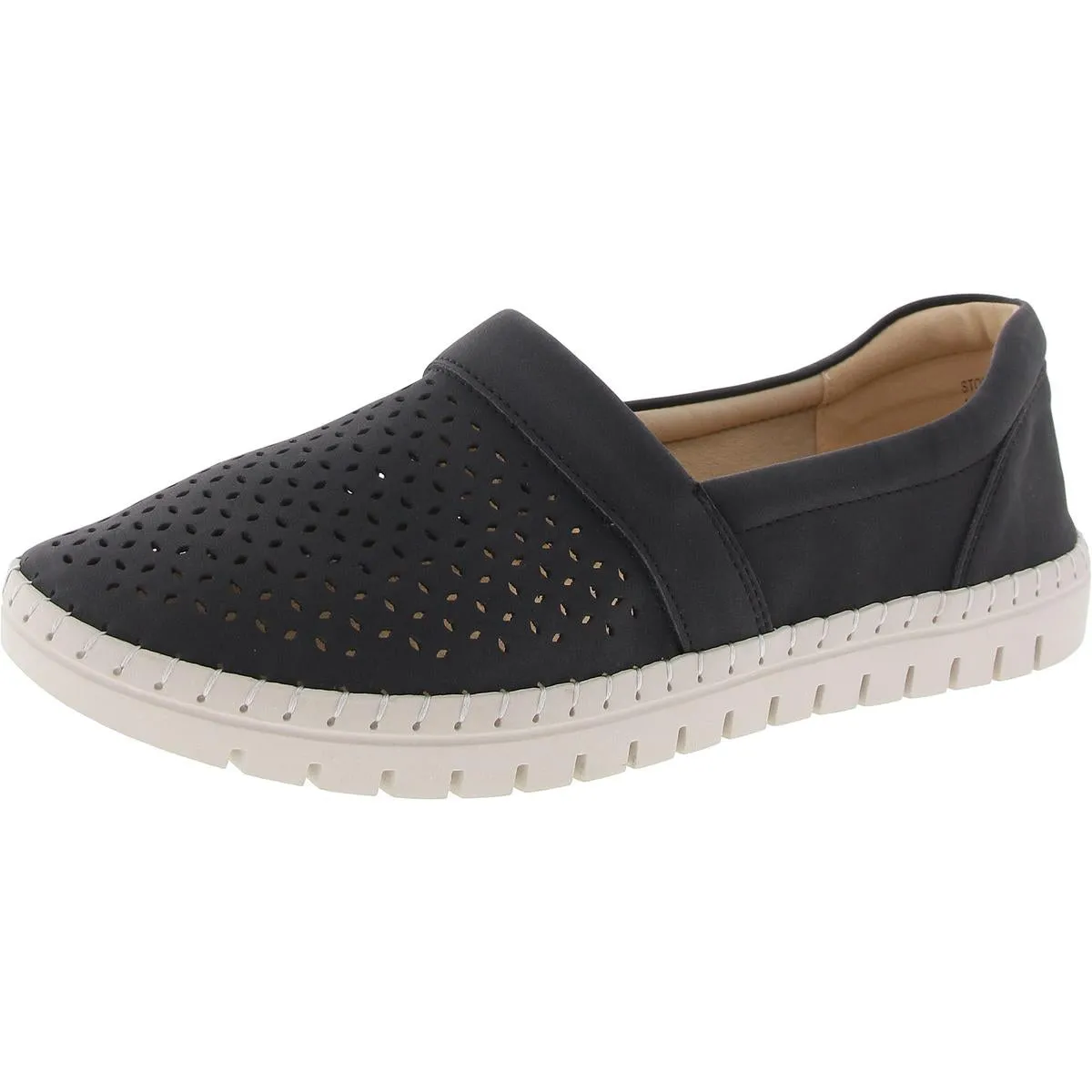 Wesleigh Womens Faux Leather Slip-On Slip-On Sneakers