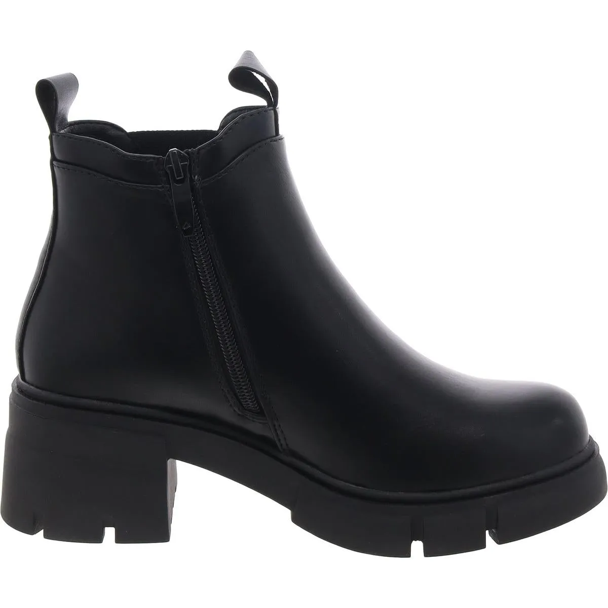 William Womens Laser Cut Faux Leather Chelsea Boots