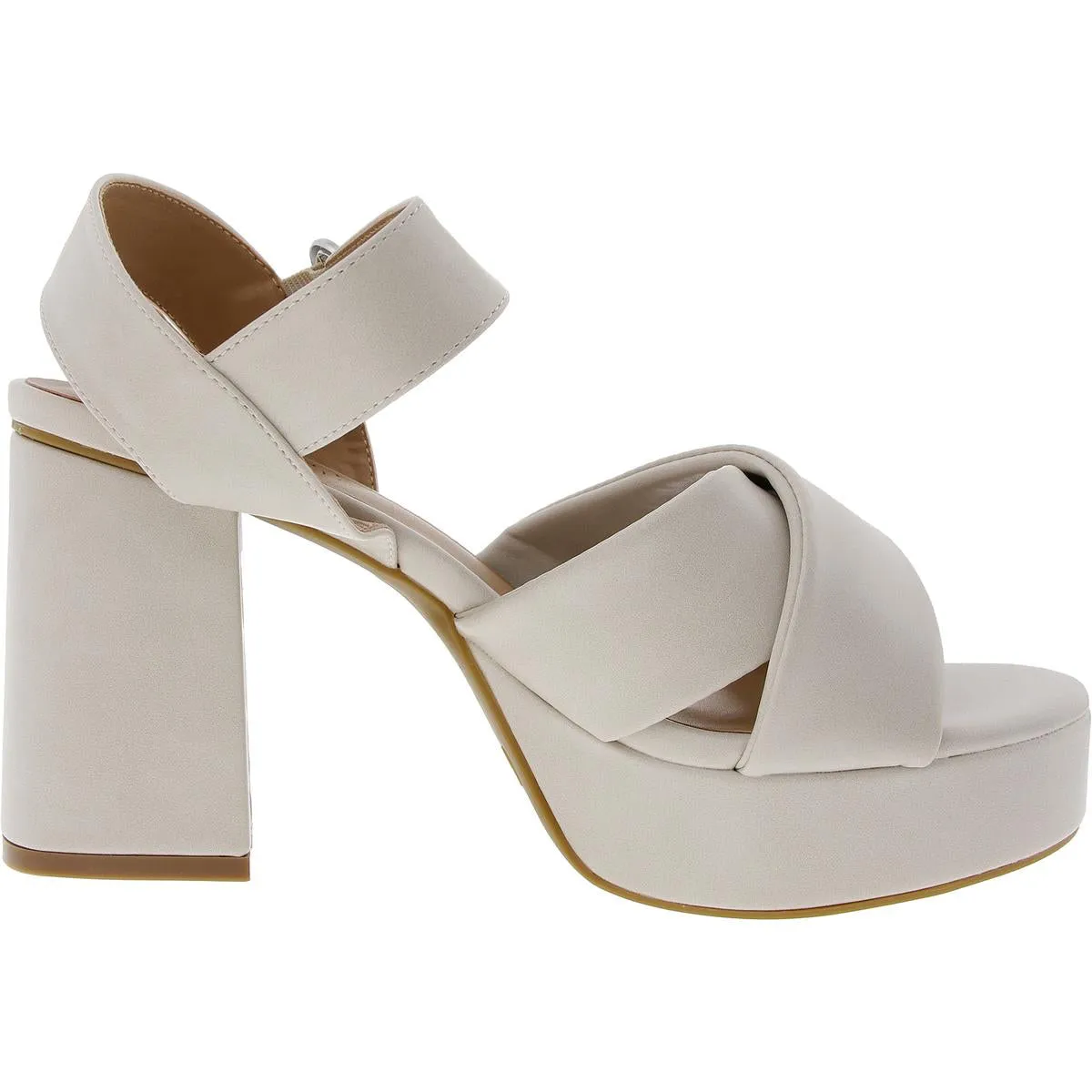 Womens Adjustable Faux Leather Platform Sandals