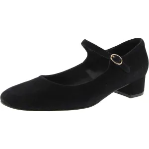 Womens Adjustable Suede Mary Jane Heels