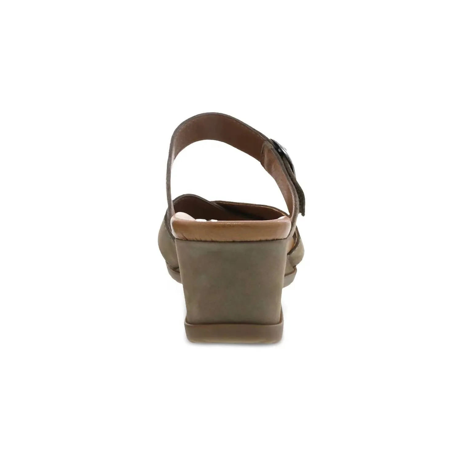 Women's Aubree Strappy Toe Loop Slide Wedge Sandal In Taupe Nubuck