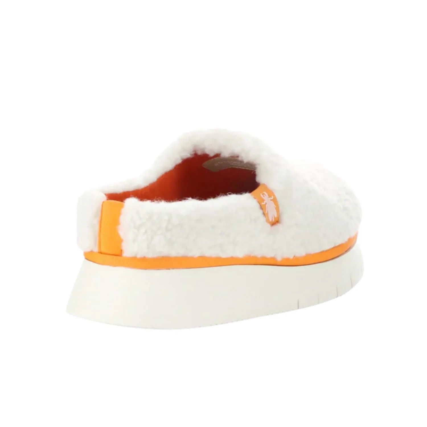 Women's Cafe Mule In Off White/orange