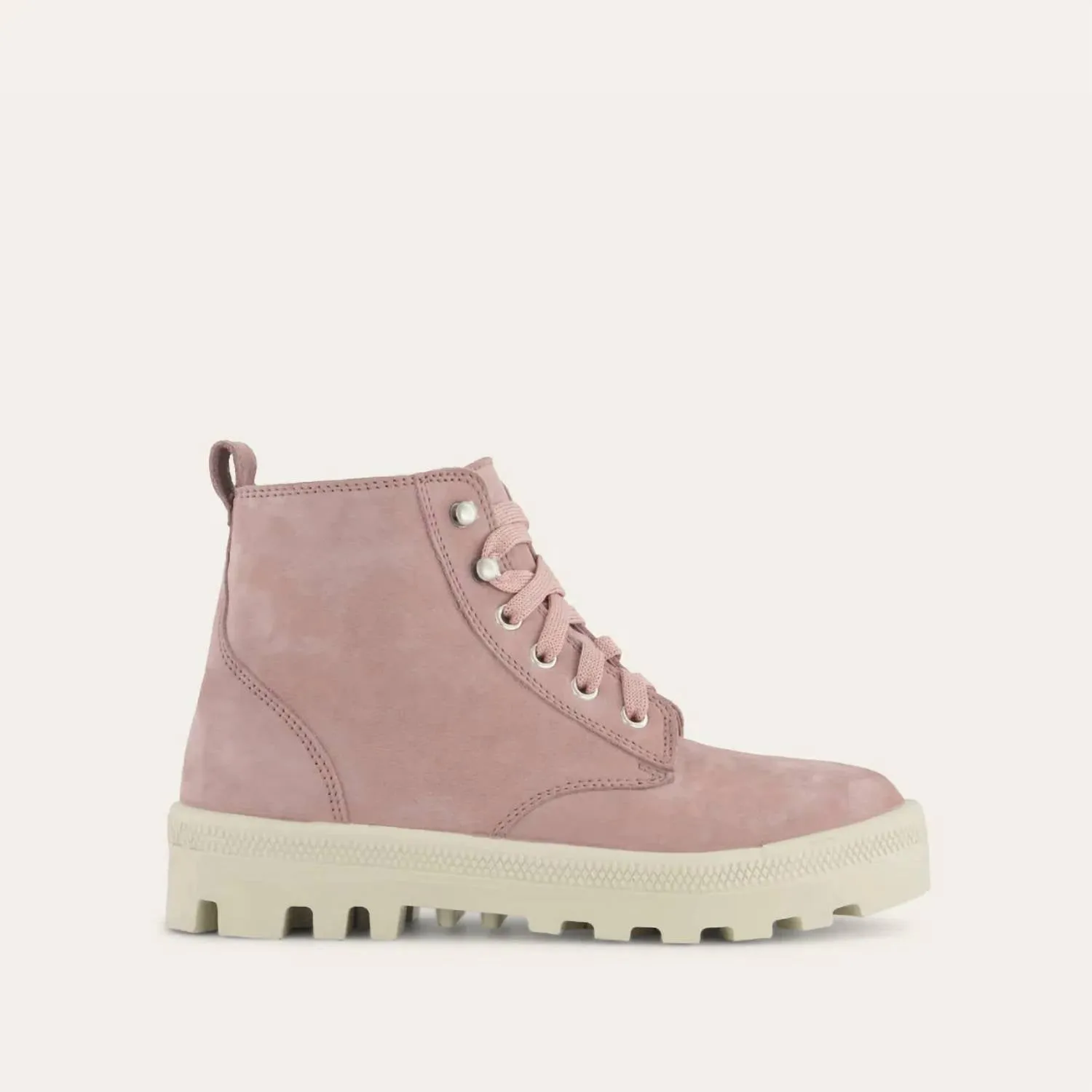 Women's Canoe Tie Boots - Medium In Mauve Nubuck