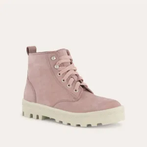 Women's Canoe Tie Boots - Medium In Mauve Nubuck