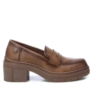 Women's Casual Heeled Moccasins In Light Brown