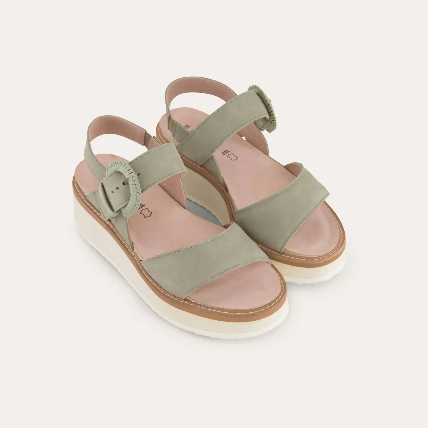 Women's Crepe Sandals In Sage Nubuck