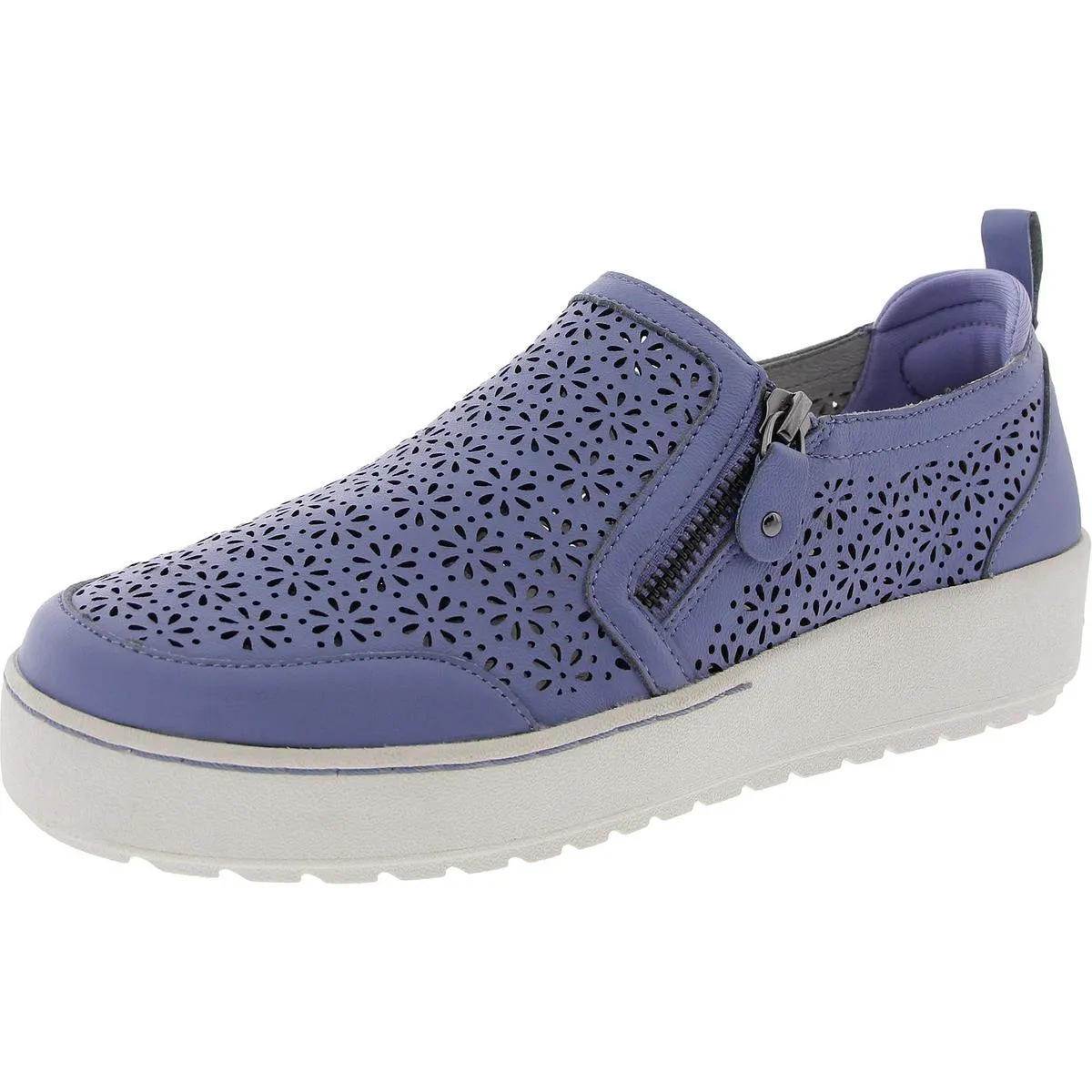 Womens Cushioned Footbed Leather Casual And Fashion Sneakers