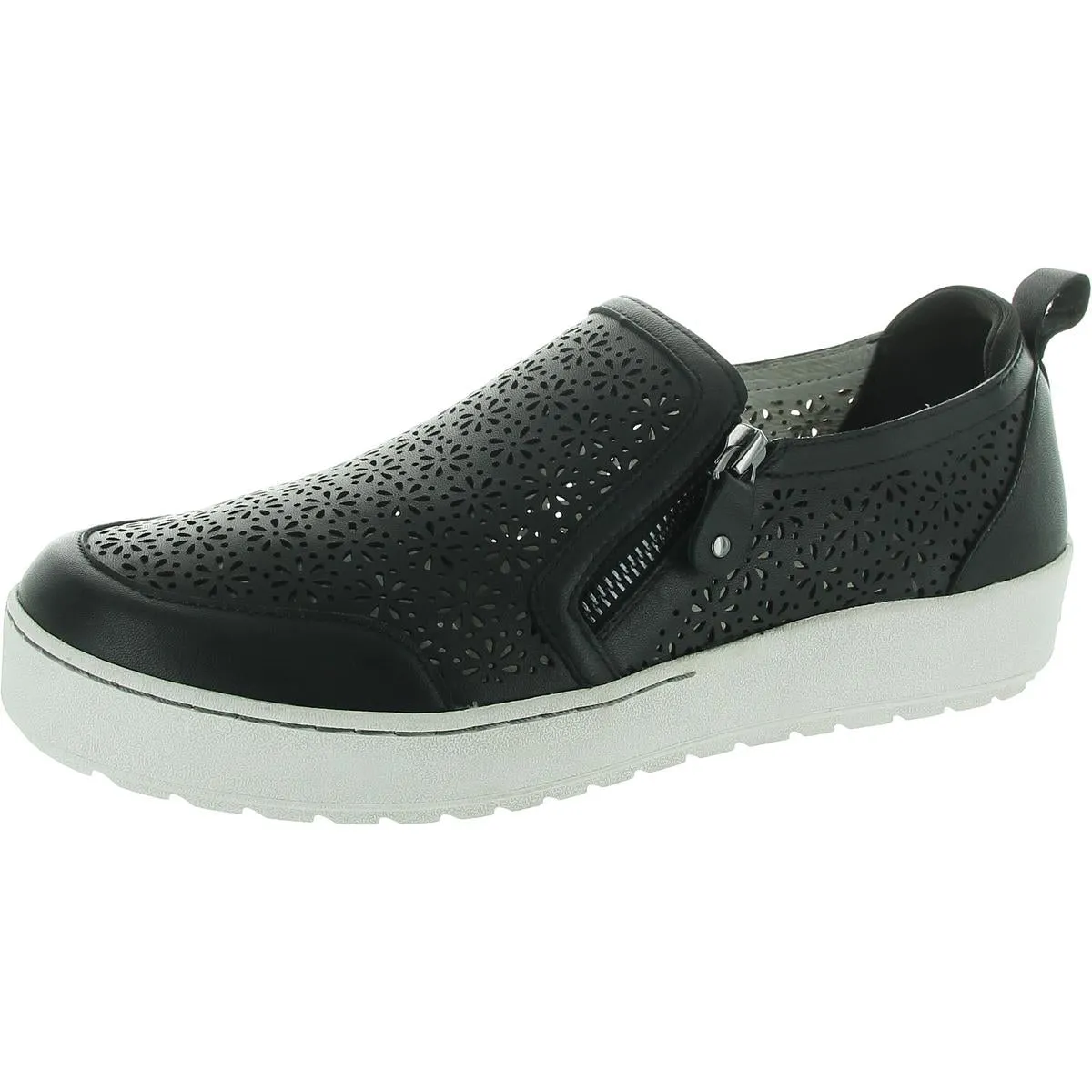 Womens Cushioned Footbed Leather Casual And Fashion Sneakers