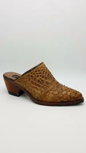 Women's Dallas Snakeskin Clog Shoes In Tan