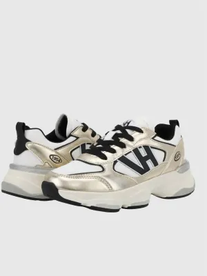 Women's Dash Washed Sneaker In Gold/ Black
