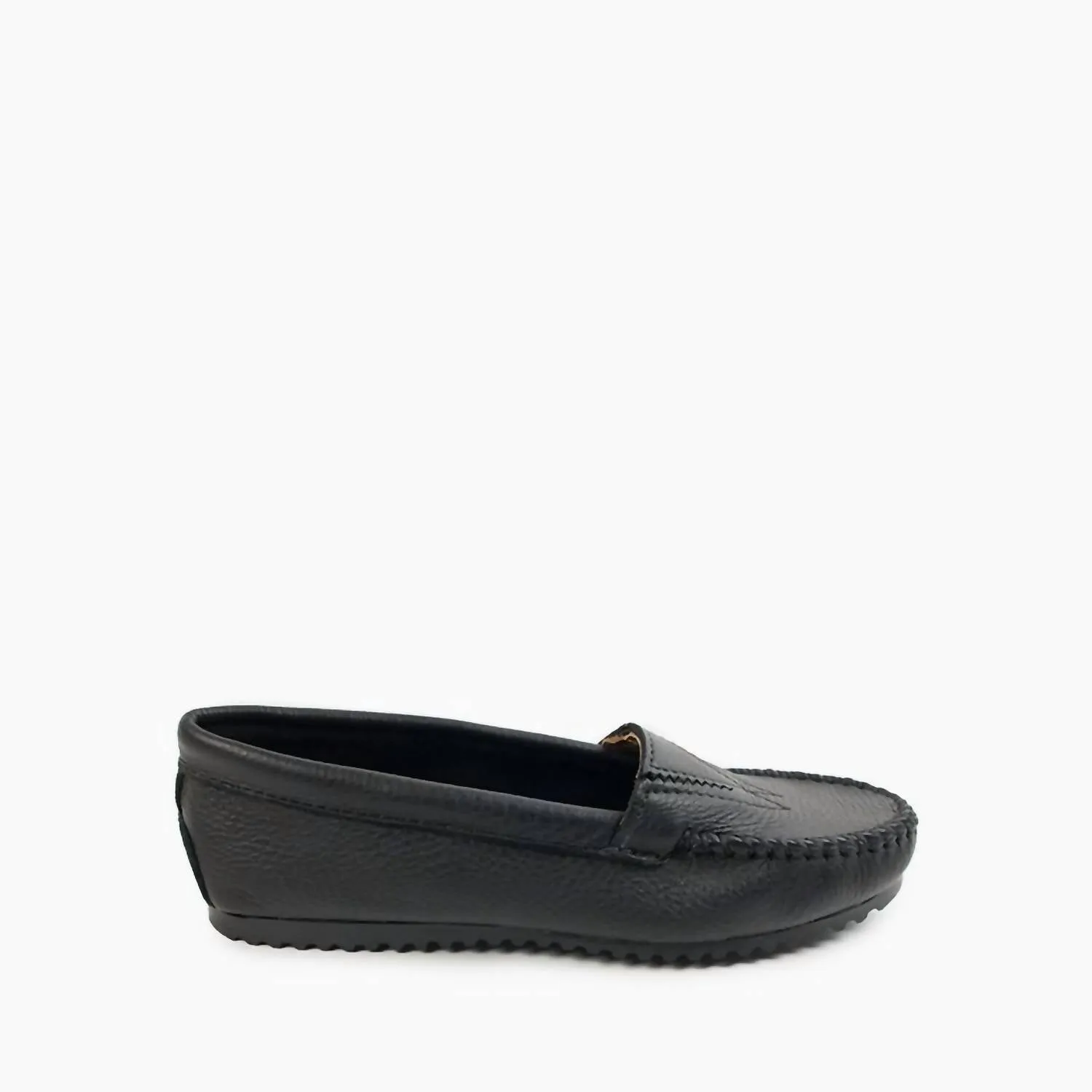 Women's Deerskin Gore Front Moccasin In Black
