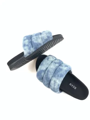 Women's Denim Cross Sandals In Shibori