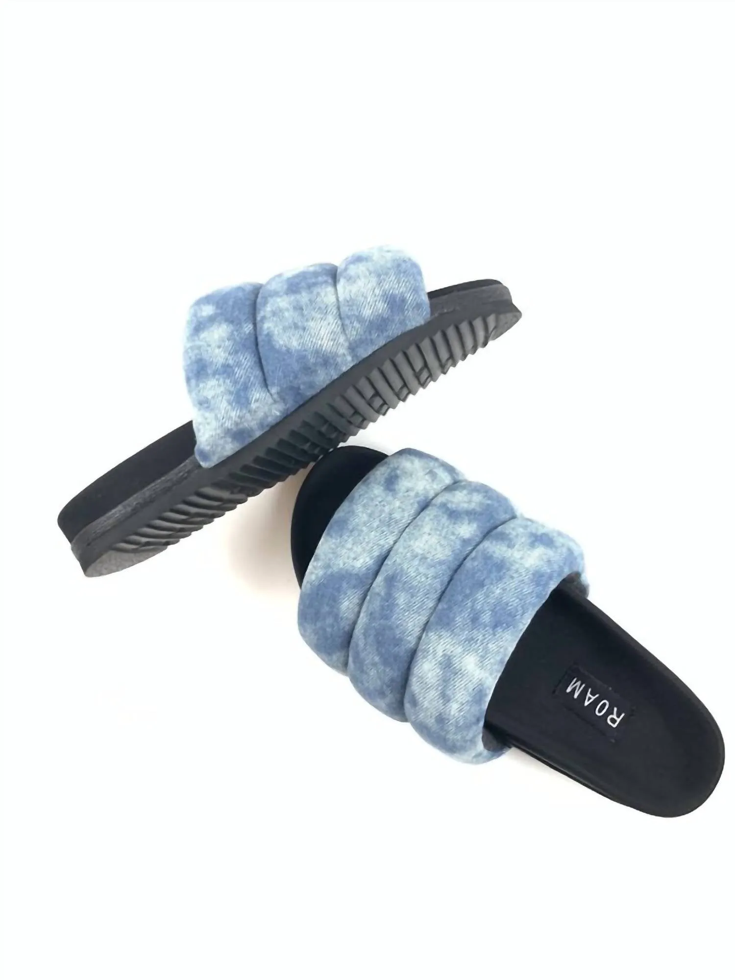 Women's Denim Cross Sandals In Shibori