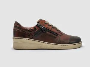 Women's Dr Wellness Zip-Up Leather Shoes In Brown