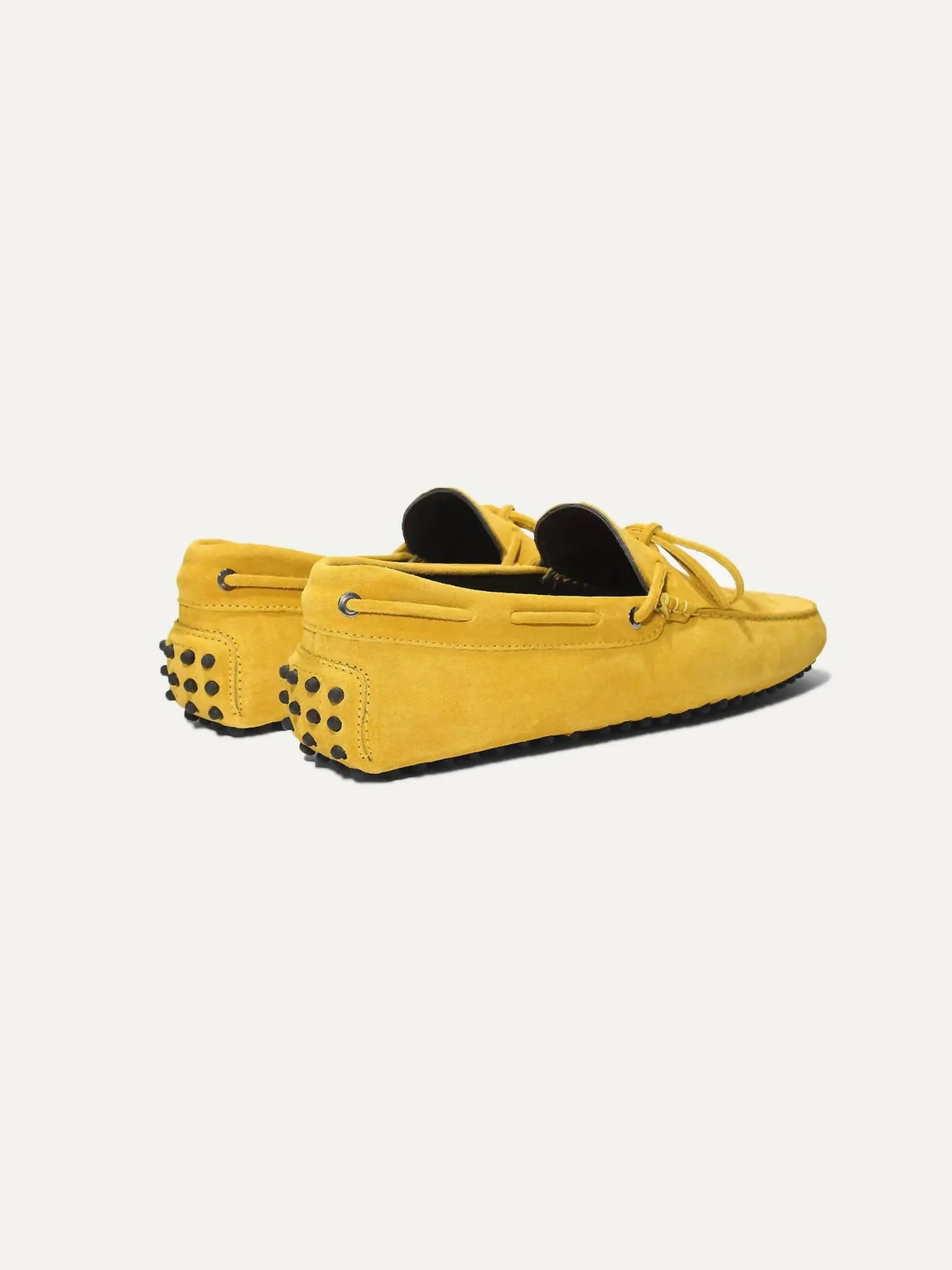 Women's Driving Moccasin Loafers In Yellow Suede
