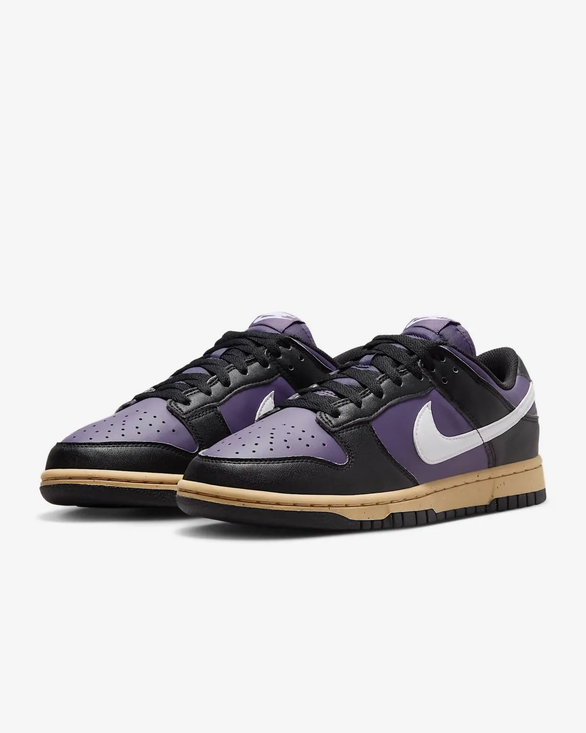 Women's Dunk Low Next Nature Shoes In Dark Raisin/black/sesame/white