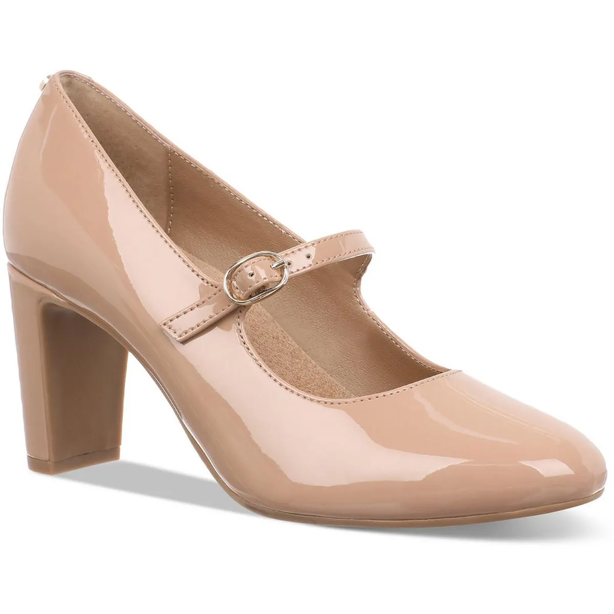 Womens Embellished Faux Suede Mary Jane Heels