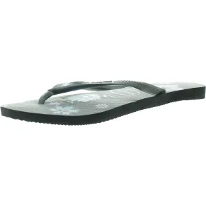 Womens Embellished Manmade Flip-Flops
