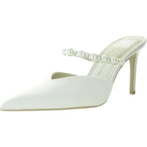 Womens Embellished Satin Mules