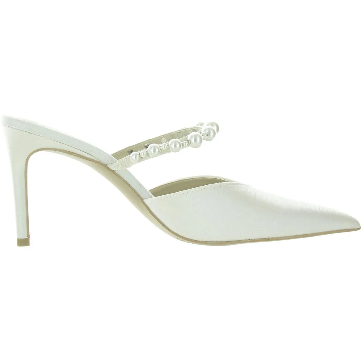 Womens Embellished Satin Mules