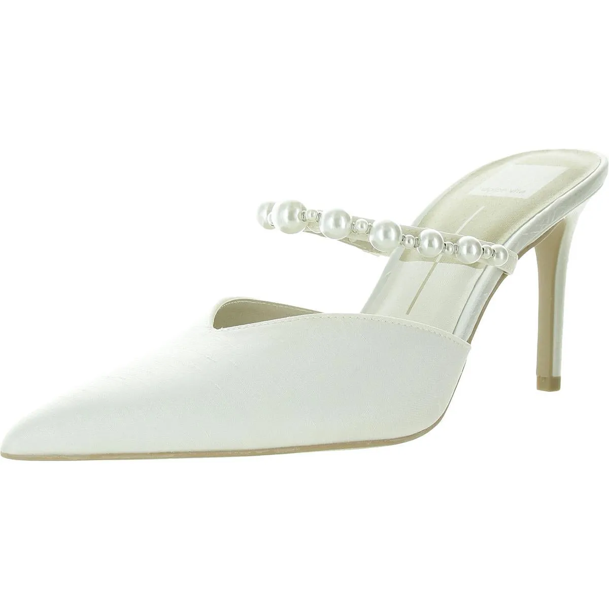 Womens Embellished Satin Mules