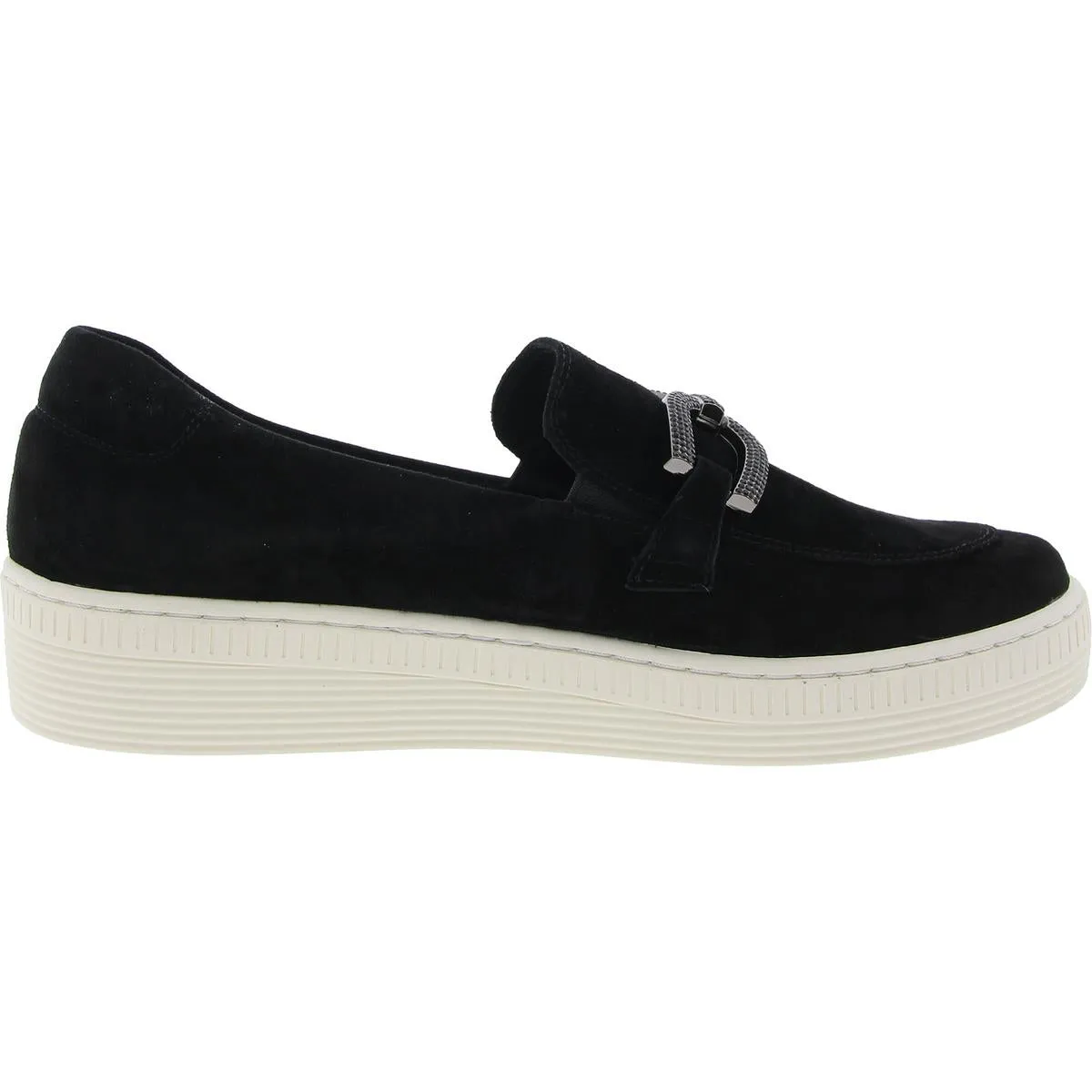 Womens Embellished Suede Slip-On Sneakers