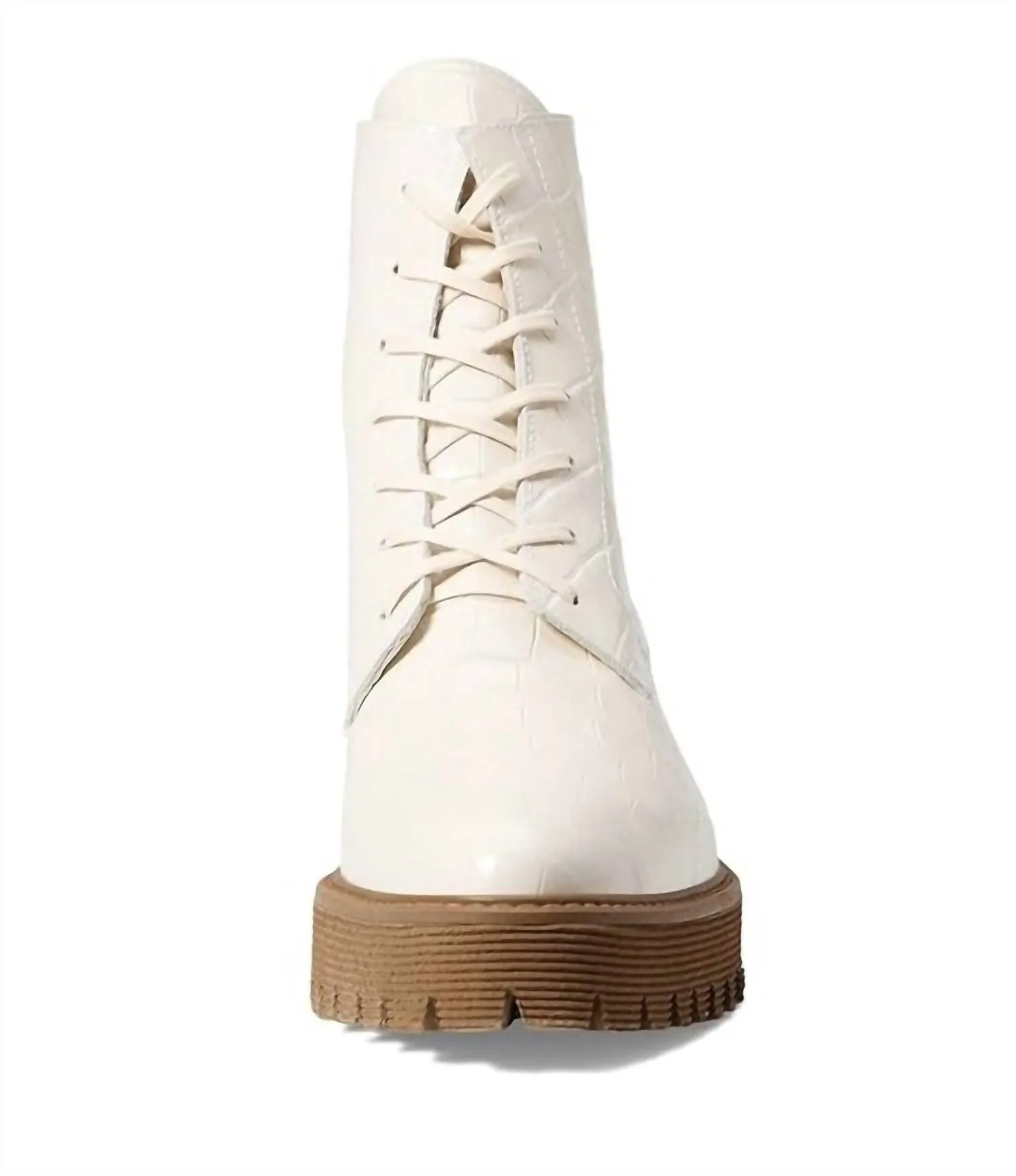 Women's Emi Boots In Creme Embossed Croc