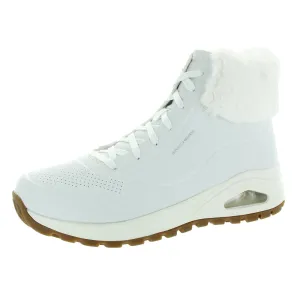 Womens Faux Fur Lined Man Made Combat & Lace-Up Boots