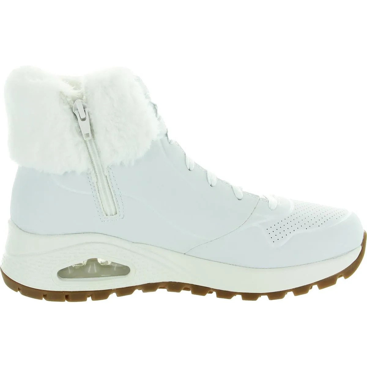 Womens Faux Fur Lined Man Made Combat & Lace-Up Boots
