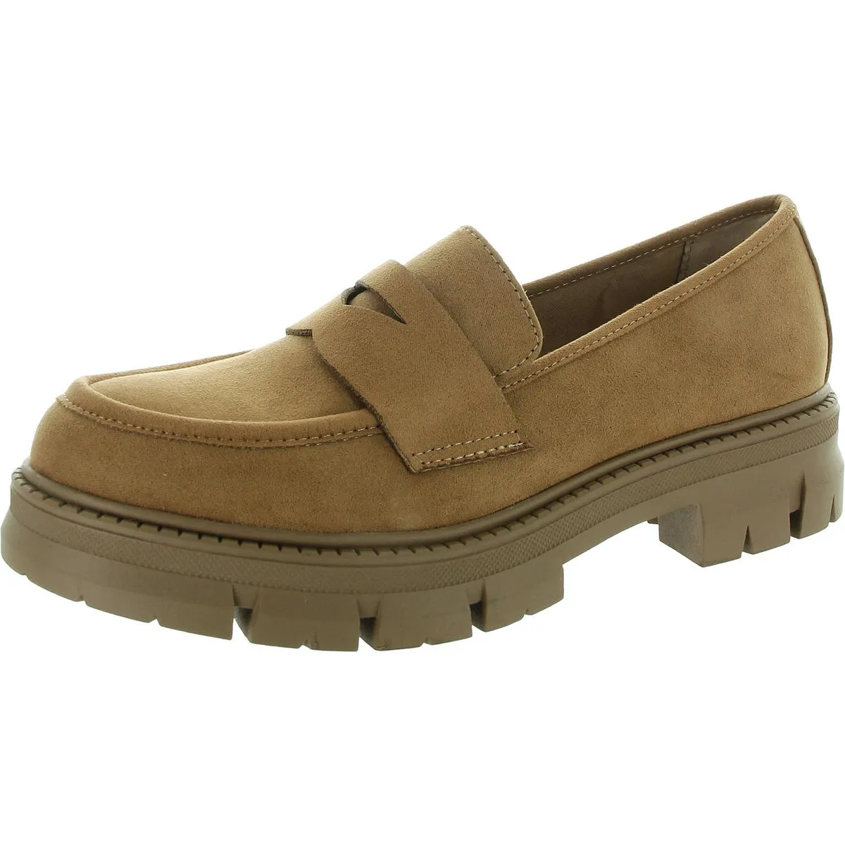 Womens Faux Leather Loafers