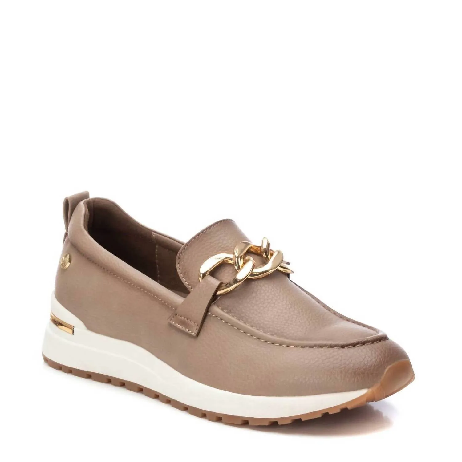 Women's Faux Leather Moccasins In Beige