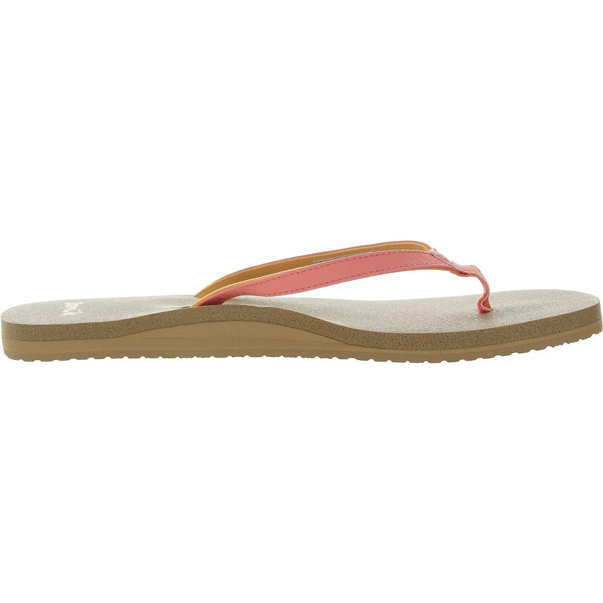 Womens Faux Leather Slide Flip-Flops