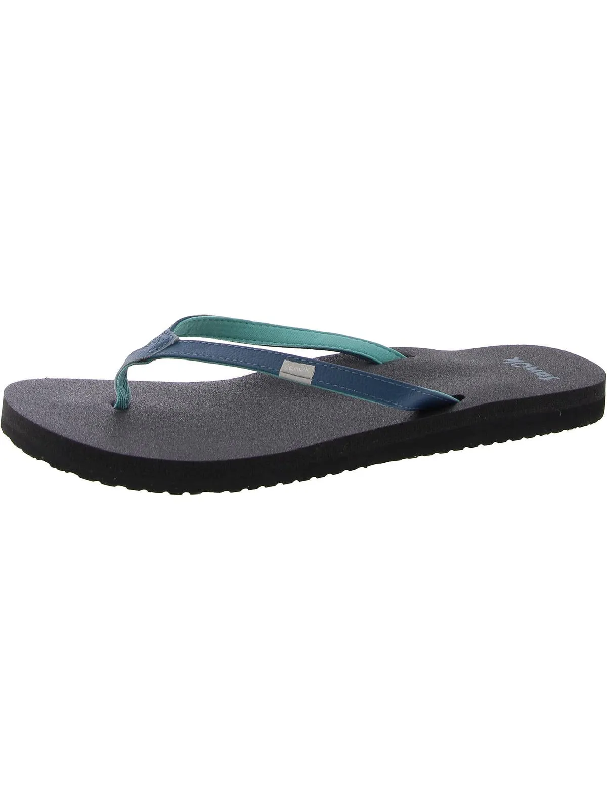 Womens Faux Leather Slide Flip-Flops