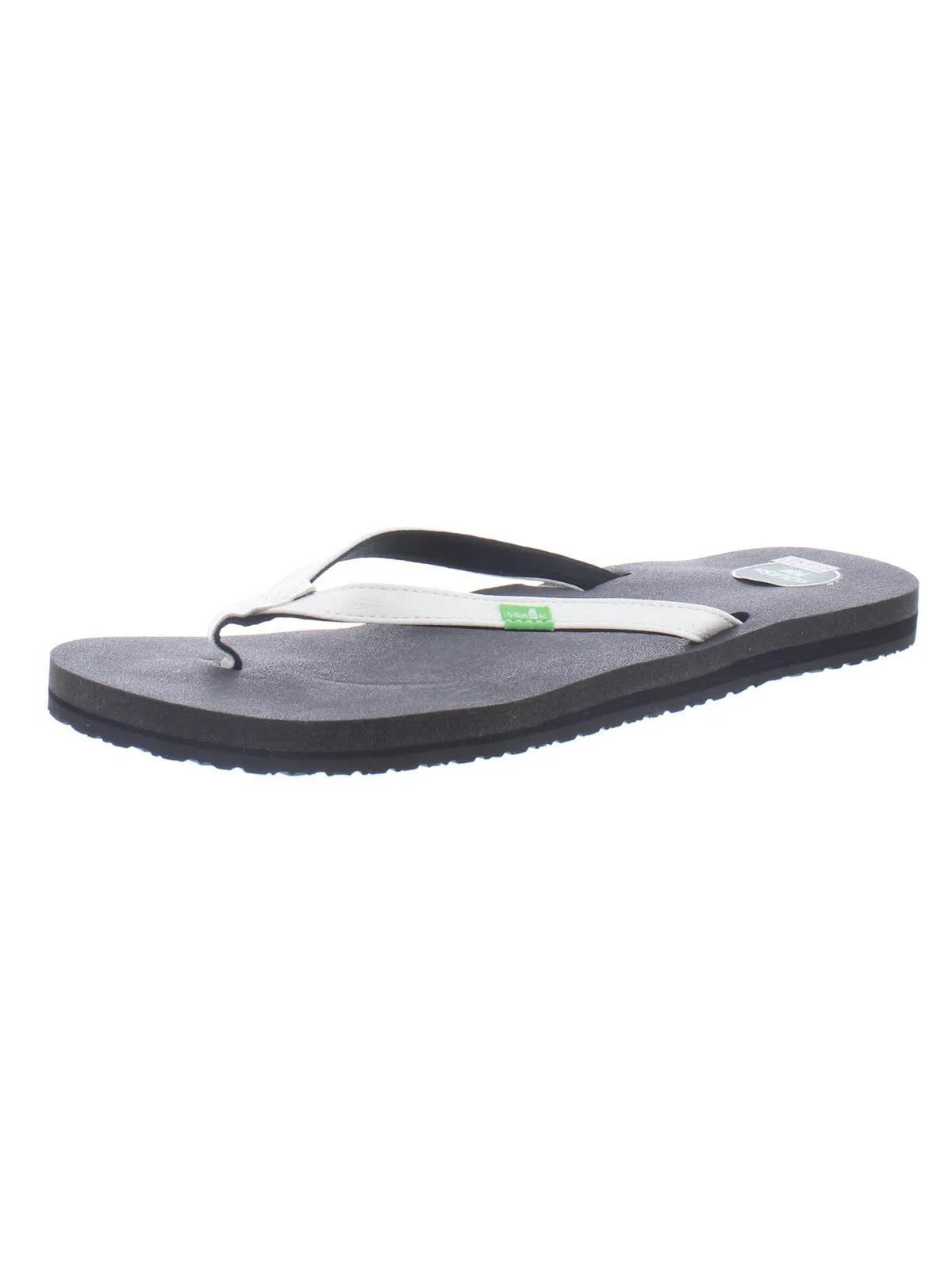 Womens Faux Leather Slide Flip-Flops