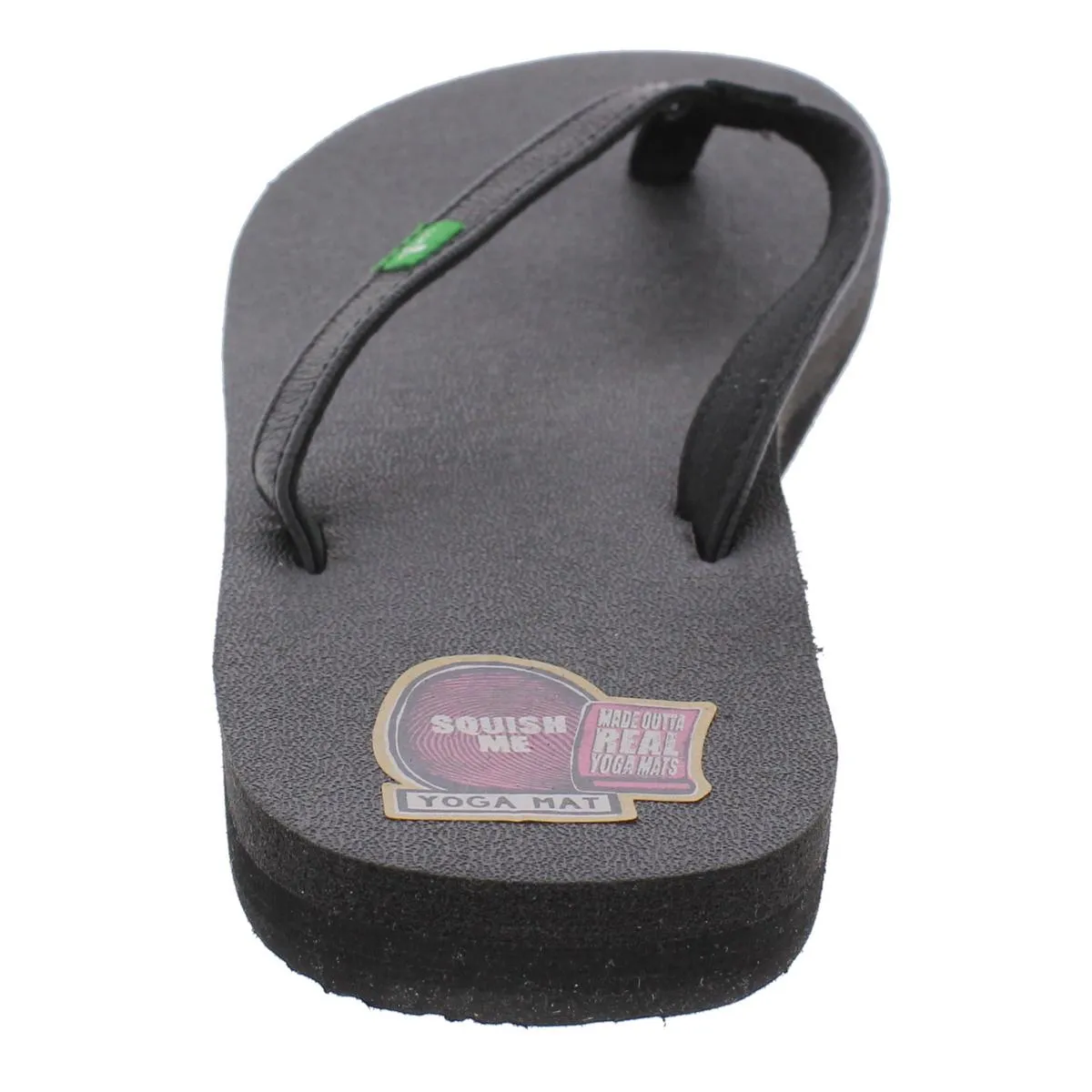 Womens Faux Leather Slide Flip-Flops
