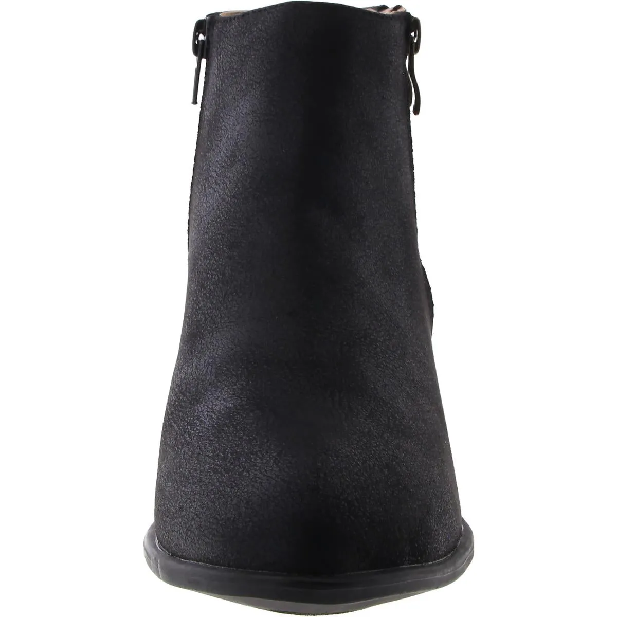 Womens Faux Suede Block Heel Ankle Boots