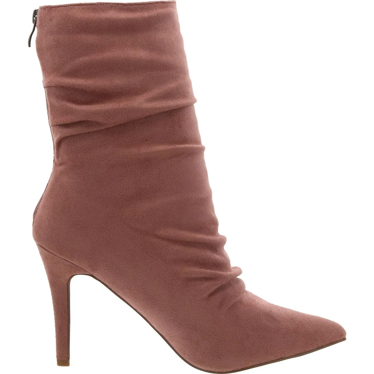 Womens Faux Suede Slouchy Mid-Calf Boots