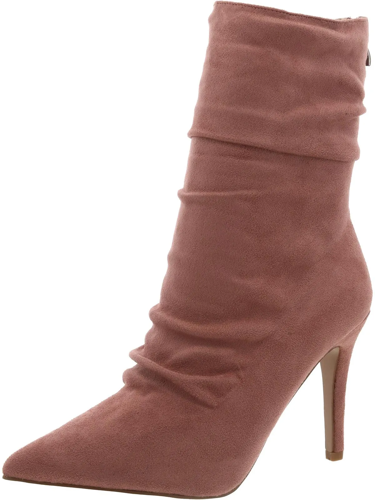Womens Faux Suede Slouchy Mid-Calf Boots