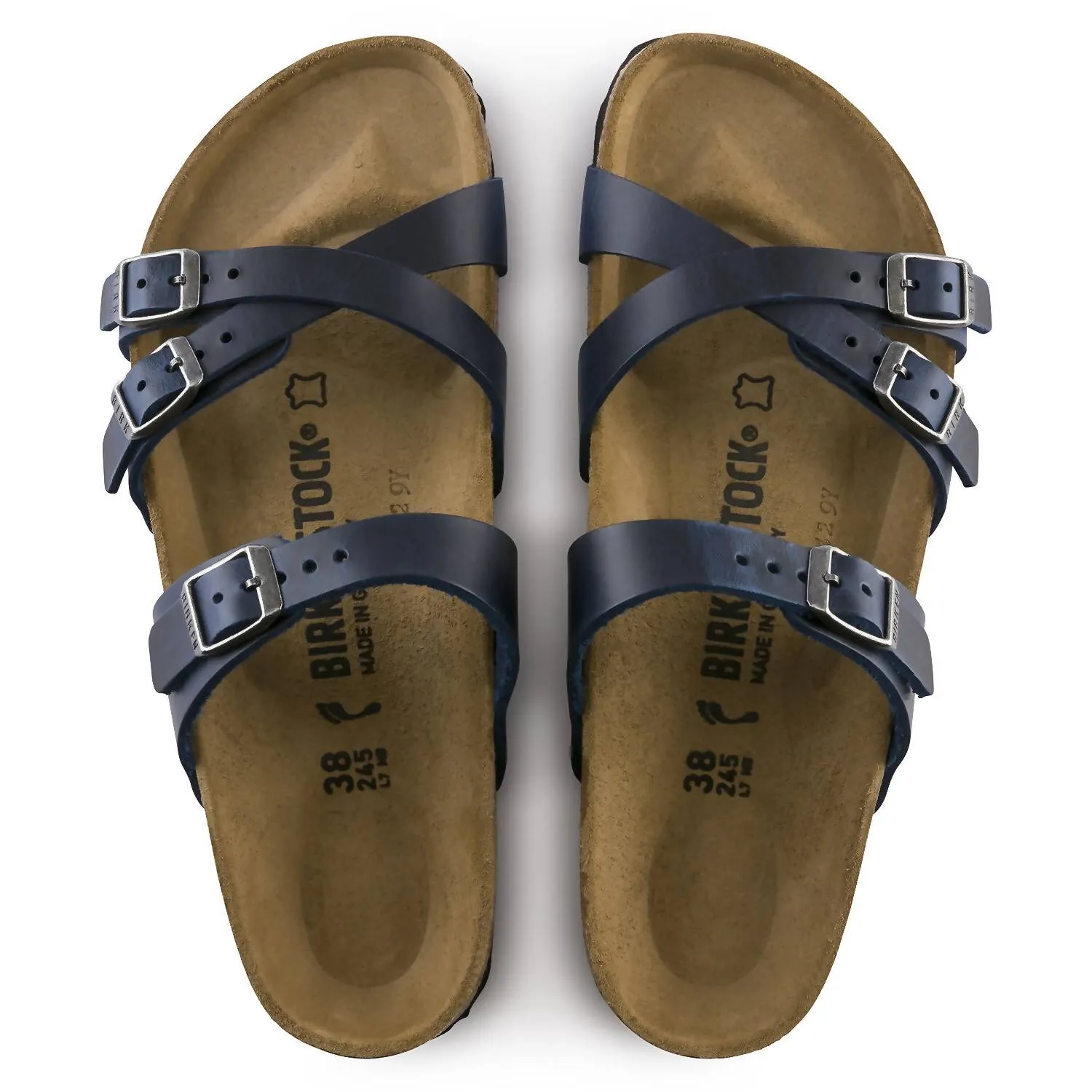 Women's Franca Oiled Leather Sandal In Blue